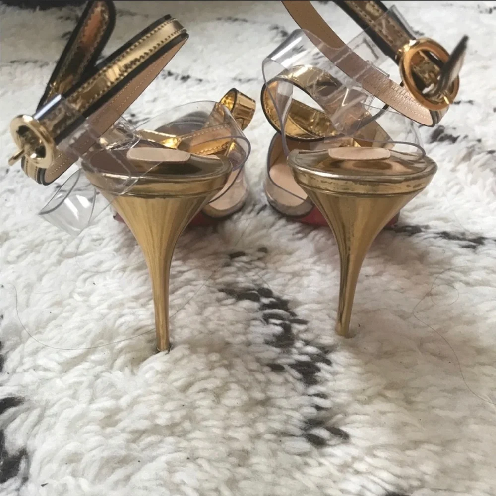 Rare Louboutin 39 Gold red bottoms - Picture 3 of 11